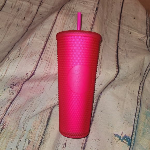 Starbucks Other Starbucks Hot Pink Mattee Studded Starbucks Cup